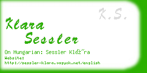 klara sessler business card